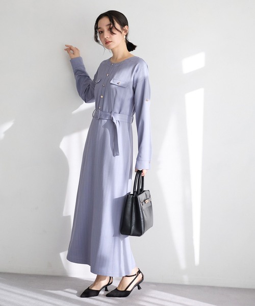 Andemiu（アンデミュウ）の「【セレモニー】キンボタンノーカラーワンピース636679（ワンピース・レディース・ネイビー/ブルー/アイボリー・FREE）」の11枚目の写真