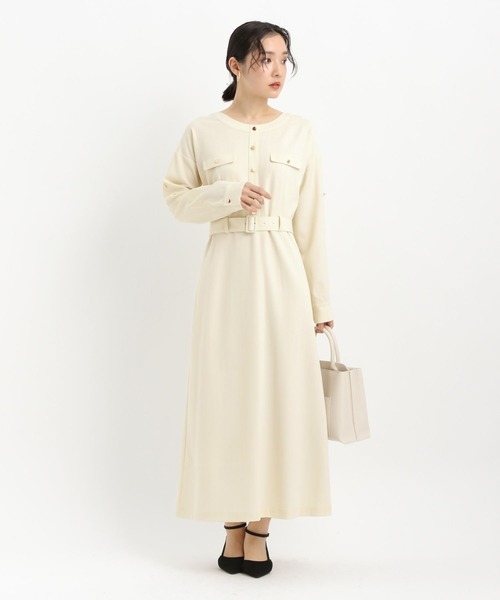 Andemiu（アンデミュウ）の「【セレモニー】キンボタンノーカラーワンピース636679（ワンピース・レディース・ネイビー/ブルー/アイボリー・FREE）」の14枚目の写真