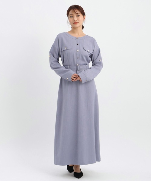 Andemiu（アンデミュウ）の「【セレモニー】キンボタンノーカラーワンピース636679（ワンピース・レディース・ネイビー/ブルー/アイボリー・FREE）」の17枚目の写真