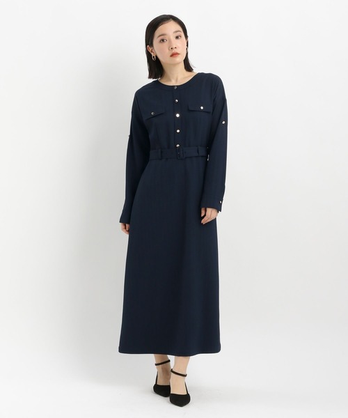 Andemiu（アンデミュウ）の「【セレモニー】キンボタンノーカラーワンピース636679（ワンピース・レディース・ネイビー/ブルー/アイボリー・FREE）」の20枚目の写真