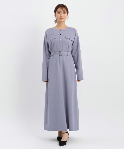 Andemiu（アンデミュウ）の「【セレモニー】キンボタンノーカラーワンピース636679（ワンピース・レディース・ネイビー/ブルー/アイボリー・FREE）」の21枚目の写真