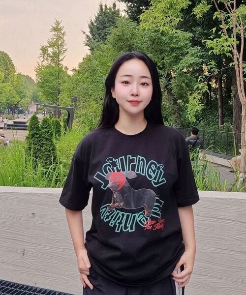 OUNDERR（オアンダーアール）の「MASK PUPPY TEE オーバーサイズ 半袖Tシャツ [グリーン]（Tシャツ/カットソー・レディース・その他・MEDIUM/LARGE/X-LARGE/XX-LARGE）」の2枚目の写真
