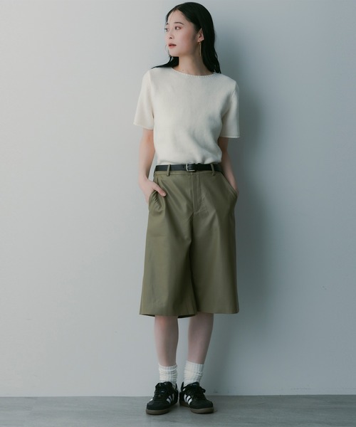 SERENO(セレーノ)の「クラシックAラインショートパンツ(その他パンツ・レディース・ブラウン/バーガンディー/オフホワイト/カーキ/ブラック・S/M/L)」の1枚目の写真