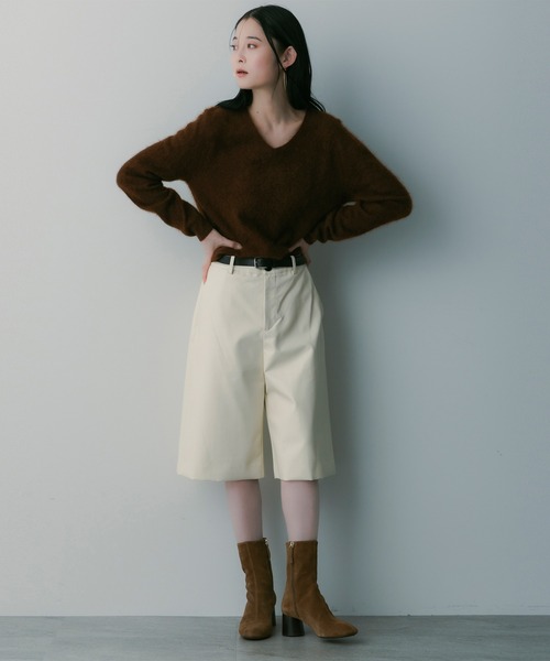SERENO(セレーノ)の「クラシックAラインショートパンツ(その他パンツ・レディース・ブラウン/バーガンディー/オフホワイト/カーキ/ブラック・S/M/L)」の6枚目の写真