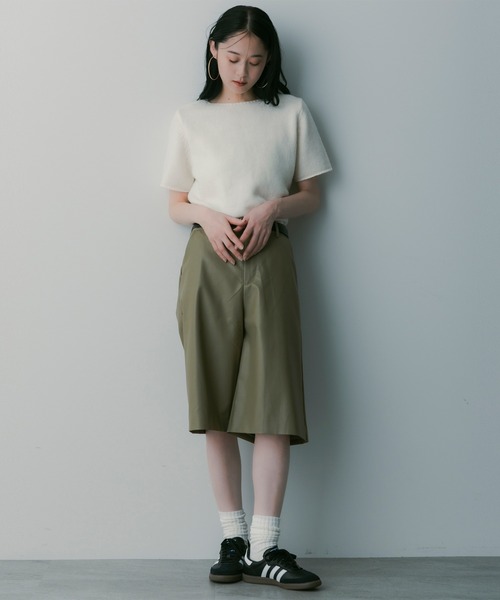 SERENO(セレーノ)の「クラシックAラインショートパンツ(その他パンツ・レディース・ブラウン/バーガンディー/オフホワイト/カーキ/ブラック・S/M/L)」の12枚目の写真