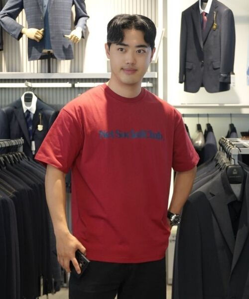 NET SOCIAL CLUB（ネットソーシャルクラブ）の「ビビッドストレートロゴ半袖Tシャツ（ブラック）（Tシャツ/カットソー・レディース・ブラック・S/M/L/XL）」の6枚目の写真