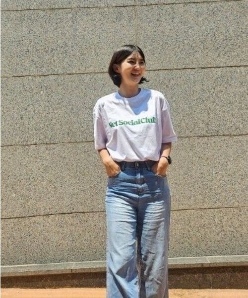 NET SOCIAL CLUB（ネットソーシャルクラブ）の「ビビッドストレートロゴ半袖Tシャツ（ブラック）（Tシャツ/カットソー・レディース・ブラック・S/M/L/XL）」の7枚目の写真