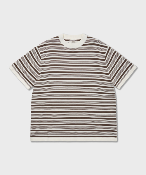 AMFEAST(アンフィースト)の「70年代マルチストライプコットンニットブラウン(Tシャツ/カットソー・メンズ・その他・MEDIUM/LARGE/X-LARGE)」の1枚目の写真