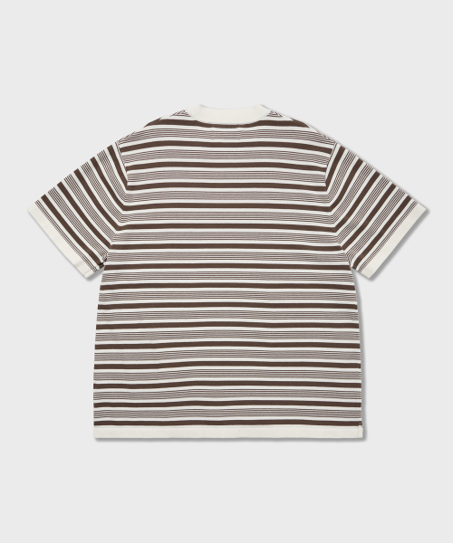 AMFEAST(アンフィースト)の「70年代マルチストライプコットンニットブラウン(Tシャツ/カットソー・メンズ・その他・MEDIUM/LARGE/X-LARGE)」の2枚目の写真