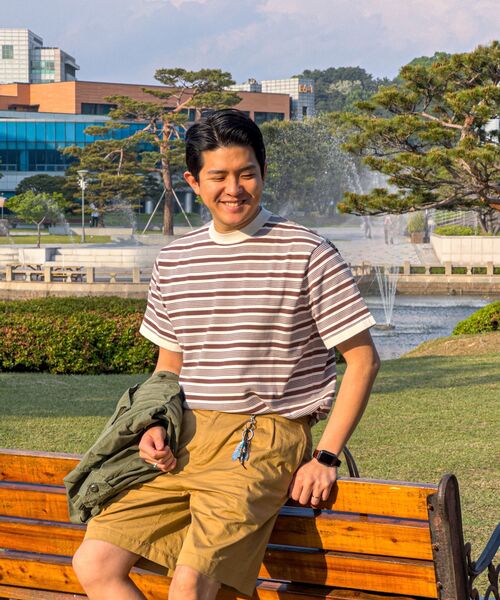 AMFEAST(アンフィースト)の「70年代マルチストライプコットンニットブラウン(Tシャツ/カットソー・メンズ・その他・MEDIUM/LARGE/X-LARGE)」の4枚目の写真
