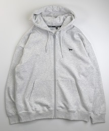 T-MAC OUTING（ティーマック アウティング）の「T-MAC　ワンポイント刺繍　オーバーサイズ　　裏毛スウェット　ジップパーカー　FOX刺繍　キツネ刺繍　ルーズシルエット（パーカー）」