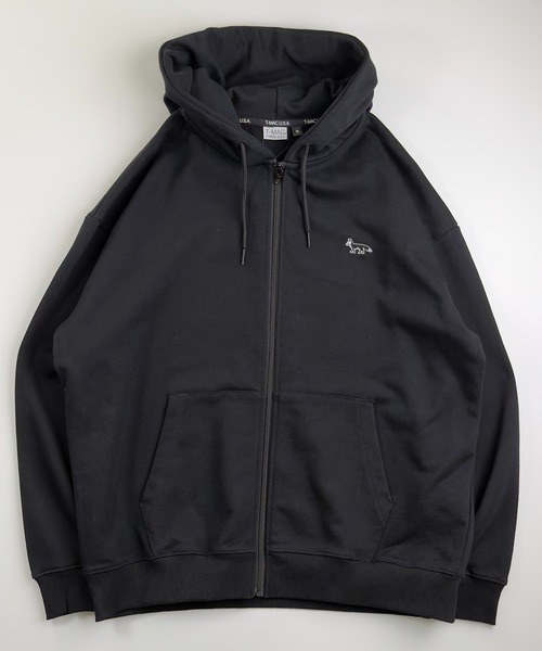 T-MAC ワンポイント刺繍 オーバーサイズ 裏毛スウェット ジップ