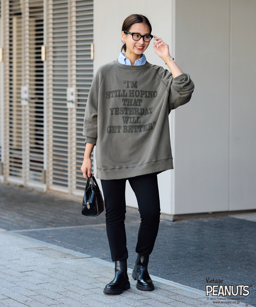 ≪WEB限定/ 追加≫MEAN MACHINE AGE 別注 PEANUTS VTG CREW SWT