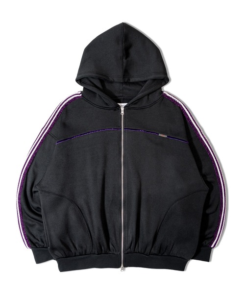 GALLIS ADDICTION（ガリスアディクション）の「GA KNIT-LINE ZIP HOODIE（パーカー・メンズ・グレー/ブラック・L/M）」の2枚目の写真