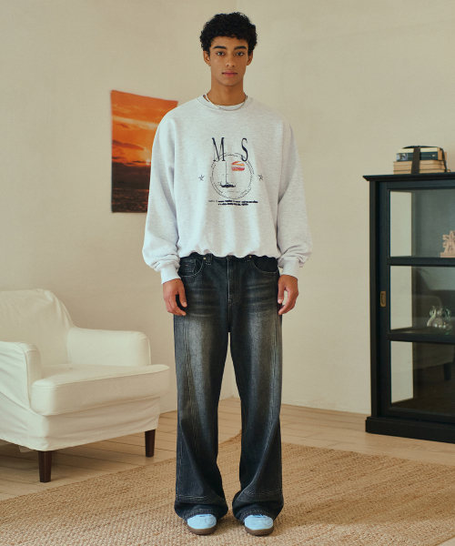 MIDSUN（ミッドサン）の「MS Yacht Sweat Shirt-Light Grey（スウェット・レディース・ライトグレー・M/L）」の2枚目の写真