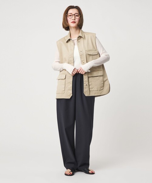 conte(コンテ)の「<conte>シアー リブ クルーネックニット(ニット/セーター・レディース・ホワイト/ライトブルー/ブラック・FREE)」の6枚目の写真