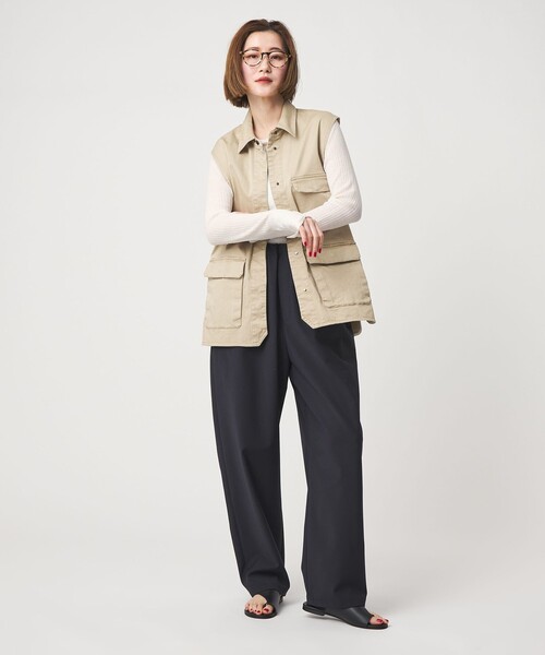 conte(コンテ)の「<conte>シアー リブ クルーネックニット(ニット/セーター・レディース・ホワイト/ライトブルー/ブラック・FREE)」の7枚目の写真