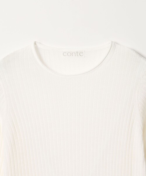 conte＞シアー リブ クルーネックニット（ニット/セーター）｜conte