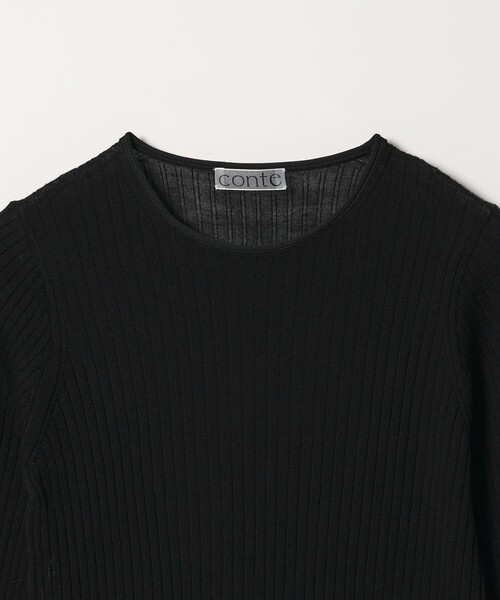conte(コンテ)の「<conte>シアー リブ クルーネックニット(ニット/セーター・レディース・ホワイト/ライトブルー/ブラック・FREE)」の19枚目の写真