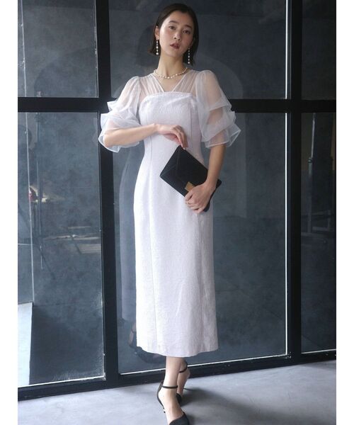 LAGUNAMOON（ラグナムーン）の「LADYアメリアジャガードIラインドレス（ドレス・レディース・ラベンダー/ネイビー・MEDIUM/SMALL）」の2枚目の写真