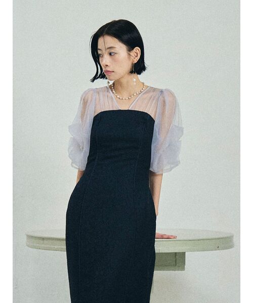 LAGUNAMOON（ラグナムーン）の「LADYアメリアジャガードIラインドレス（ドレス・レディース・ラベンダー/ネイビー・MEDIUM/SMALL）」の16枚目の写真