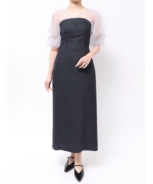 LAGUNAMOON（ラグナムーン）の「LADYアメリアジャガードIラインドレス（ドレス・レディース・ラベンダー/ネイビー・MEDIUM/SMALL）」の9枚目の写真