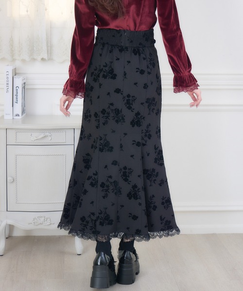 couture BY ROJITA(クチュールバイロジータ)の「花柄フロッキーマーメイドスカート(スカート・レディース・グレー/ブラック・FREE)」の11枚目の写真