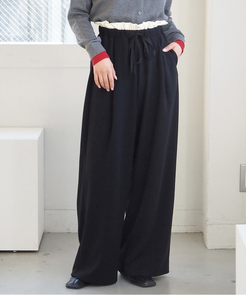 tiptop（ティップトップ）の「【2サイズ展開】フリル使いカットイージーパンツ（その他パンツ・レディース・ブルー系その他/ブラック系その他/アイボリー/ブラック・S/M）」の3枚目の写真