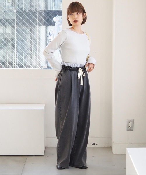 tiptop（ティップトップ）の「【2サイズ展開】フリル使いカットイージーパンツ（その他パンツ・レディース・ブルー系その他/ブラック系その他/アイボリー/ブラック・S/M）」の19枚目の写真