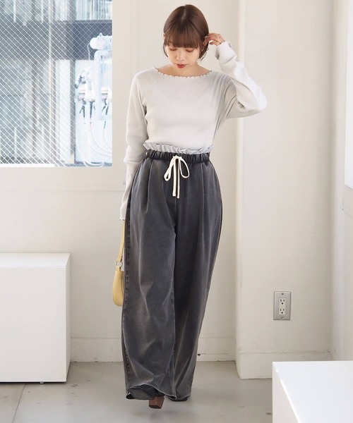 tiptop（ティップトップ）の「【2サイズ展開】フリル使いカットイージーパンツ（その他パンツ・レディース・ブルー系その他/ブラック系その他/アイボリー/ブラック・S/M）」の18枚目の写真