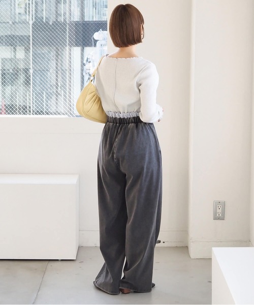 tiptop（ティップトップ）の「【2サイズ展開】フリル使いカットイージーパンツ（その他パンツ・レディース・ブルー系その他/ブラック系その他/アイボリー/ブラック・S/M）」の15枚目の写真