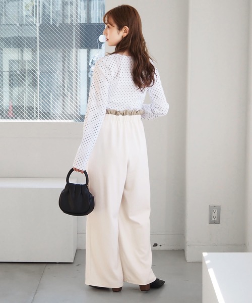 tiptop（ティップトップ）の「【2サイズ展開】フリル使いカットイージーパンツ（その他パンツ・レディース・ブルー系その他/ブラック系その他/アイボリー/ブラック・S/M）」の7枚目の写真