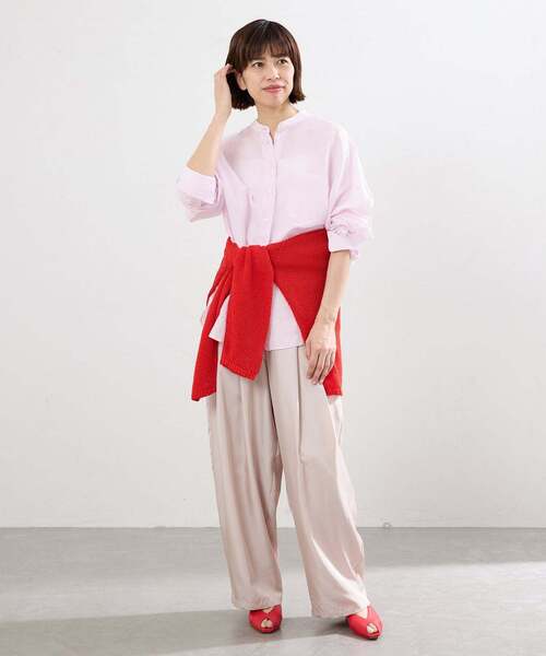 一部カラーWEB限定》ラミーリヨセルバンドカラーシャツ（シャツ