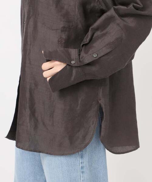 IENA(イエナ)の「《一部カラーWEB限定》ラミーリヨセルバンドカラーシャツ(シャツ/ブラウス・レディース・サックスブルー/スカイブルー/ホワイト/ブラウン/ピンク・FREE)」の18枚目の写真
