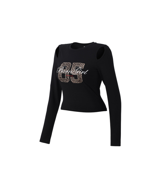 BORN TO WIN（ボーントゥウィン）の「W BORN GIRL LEOPARD CROP LONGSLEEVE [BLACK]（Tシャツ/カットソー・レディース・その他・1/2）」の2枚目の写真