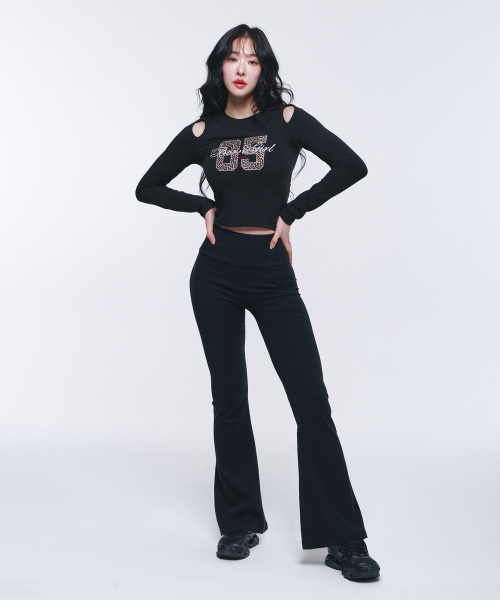 BORN TO WIN（ボーントゥウィン）の「W BORN GIRL LEOPARD CROP LONGSLEEVE [BLACK]（Tシャツ/カットソー・レディース・その他・1/2）」の4枚目の写真