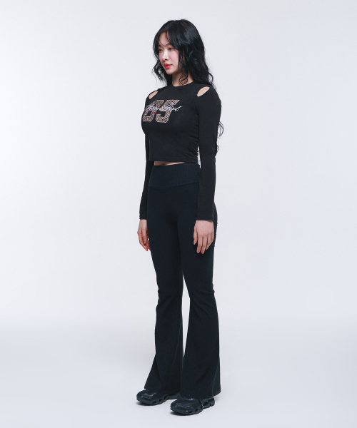BORN TO WIN（ボーントゥウィン）の「W BORN GIRL LEOPARD CROP LONGSLEEVE [BLACK]（Tシャツ/カットソー・レディース・その他・1/2）」の5枚目の写真