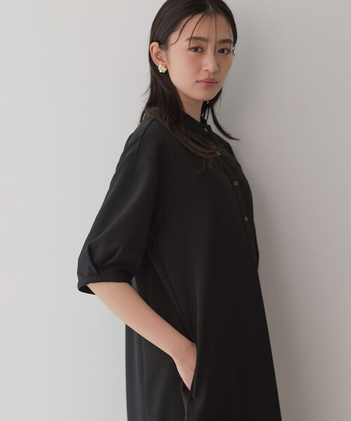 組曲 S(クミキョク チイサイサイズ)の「ジョーゼットジャージーIライン ワンピース(ワンピース・レディース・ブラック系/グレー系・S2)」の16枚目の写真