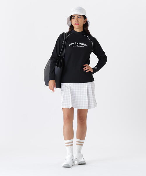【グレー2】ミニワッフル 長袖 モックネック プルオーバー (WOMENS) new balance golf】ミニワッフル 長袖 モックネック プルオーバー