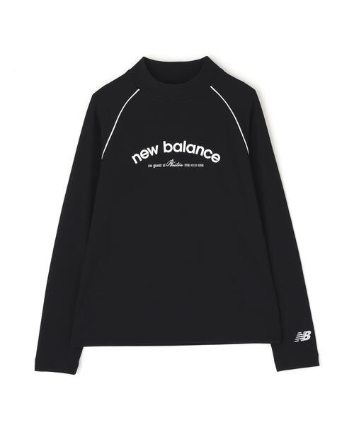 【ブラック】ミニワッフル 長袖 モックネック プルオーバー (WOMENS) new balance golf】ミニワッフル 長袖 モックネック プルオーバー