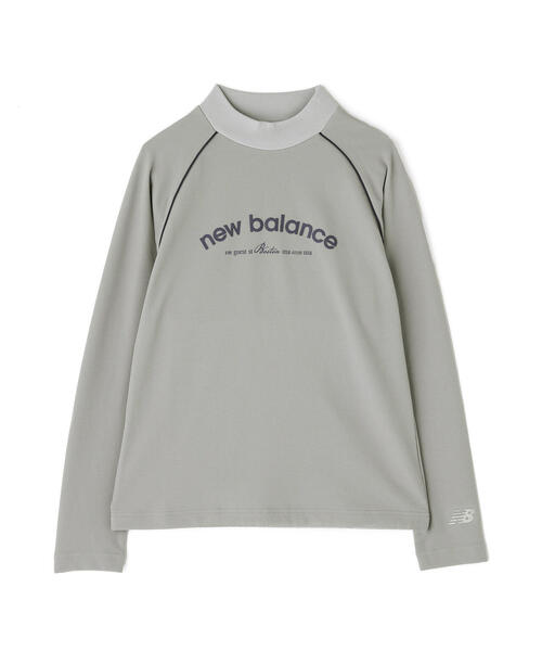 【グレー2】ミニワッフル 長袖 モックネック プルオーバー (WOMENS) new balance golf】ミニワッフル 長袖 モックネック プルオーバー
