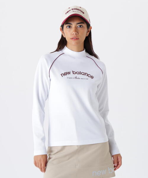 【グレー2】ミニワッフル 長袖 モックネック プルオーバー (WOMENS) new balance golf】ミニワッフル 長袖 モックネック プルオーバー