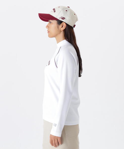 【グレー2】ミニワッフル 長袖 モックネック プルオーバー (WOMENS) new balance golf】ミニワッフル 長袖 モックネック プルオーバー