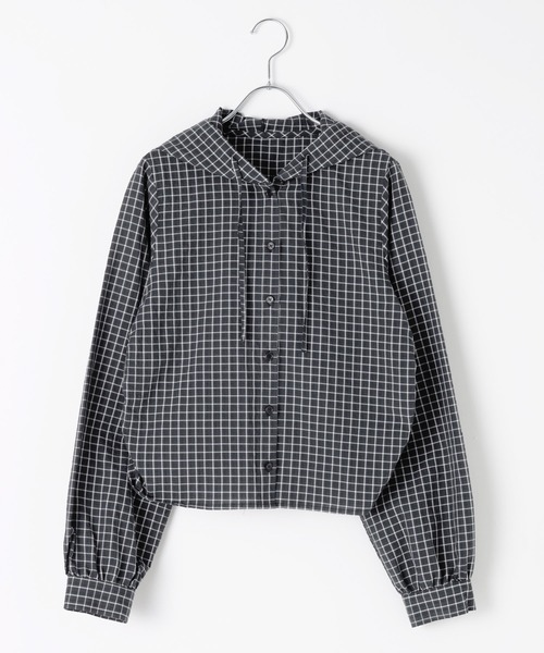 3.3 Field Trip （3.3フィールドトリップ）の「3.3 Field Trip／フーディーサイドギャザーシャツ（シャツ/ブラウス・レディース・ブラック/イエロー・FREE）」の6枚目の写真