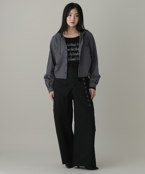 3.3 Field Trip （3.3フィールドトリップ）の「3.3 Field Trip／フーディーサイドギャザーシャツ（シャツ/ブラウス・レディース・ブラック/イエロー・FREE）」の16枚目の写真