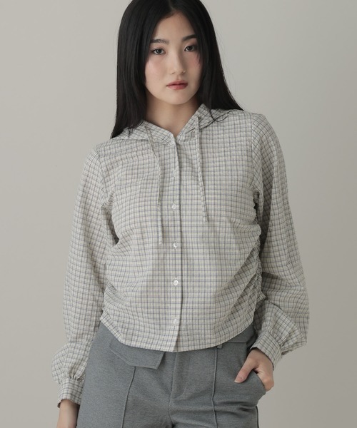 3.3 Field Trip （3.3フィールドトリップ）の「3.3 Field Trip／フーディーサイドギャザーシャツ（シャツ/ブラウス・レディース・ブラック/イエロー・FREE）」の22枚目の写真