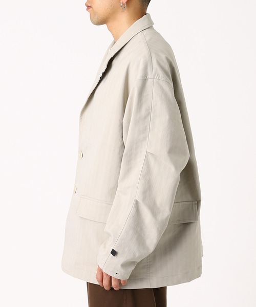 DAIWA PIER39（ダイワピア39）の「DAIWA PIER39 TECH LOOSE 2B JACKET HERRINGBONE BJ-51026（ブルゾン・メンズ・チャコールグレー/オフホワイト・MEDIUM/X-LARGE/SMALL/LARGE）」の3枚目の写真