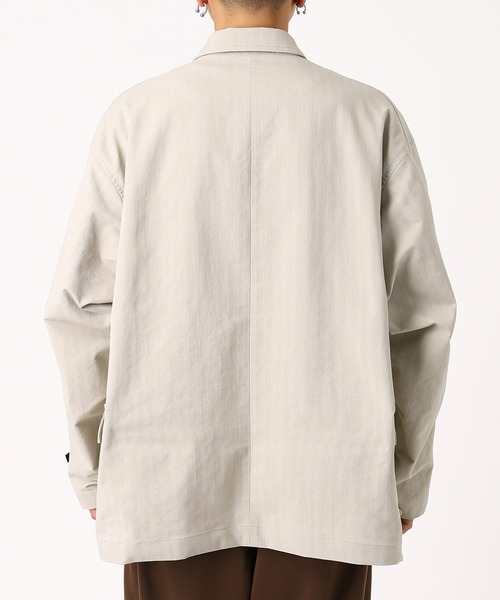 DAIWA PIER39（ダイワピア39）の「DAIWA PIER39 TECH LOOSE 2B JACKET HERRINGBONE BJ-51026（ブルゾン・メンズ・チャコールグレー/オフホワイト・MEDIUM/X-LARGE/SMALL/LARGE）」の4枚目の写真