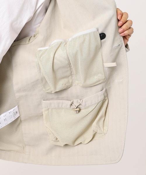 DAIWA PIER39（ダイワピア39）の「DAIWA PIER39 TECH LOOSE 2B JACKET HERRINGBONE BJ-51026（ブルゾン・メンズ・チャコールグレー/オフホワイト・MEDIUM/X-LARGE/SMALL/LARGE）」の7枚目の写真