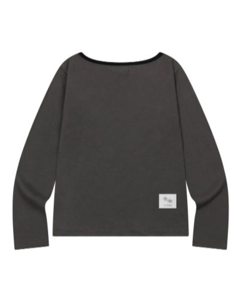 COIRIS_(コイリス)の「◇COIRIS◇ブランド直輸入正規品/ソルナ ワンショルダー ロングスリーブTシャツ SOLUNA ONE SHOULDER LONG SLEEVE T(Tシャツ/カットソー・レディース・チャコール/ブラック・FREE)」の4枚目の写真
